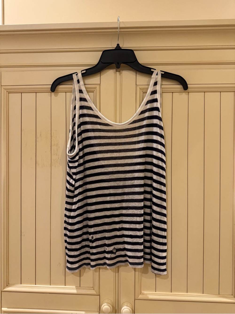 T by Alexander wang Striped Sleeveless Tank Top - navy & White - Women